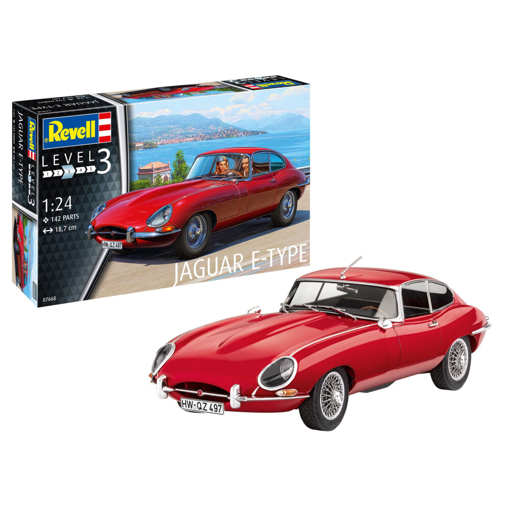 Jaguar E-Type Coupe Car 1:24 Scale Level 3 Revell Model Kit