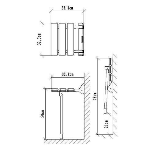 EcoSpa Comfort Plus Bathroom Wall Mounted with Legs Folding White