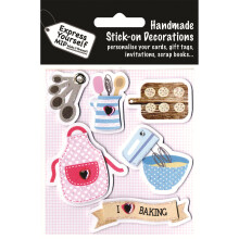 Baking Themed DIY Greeting Card Toppers - Glitter Stick-On Craft Decorations (5.01765E+12)