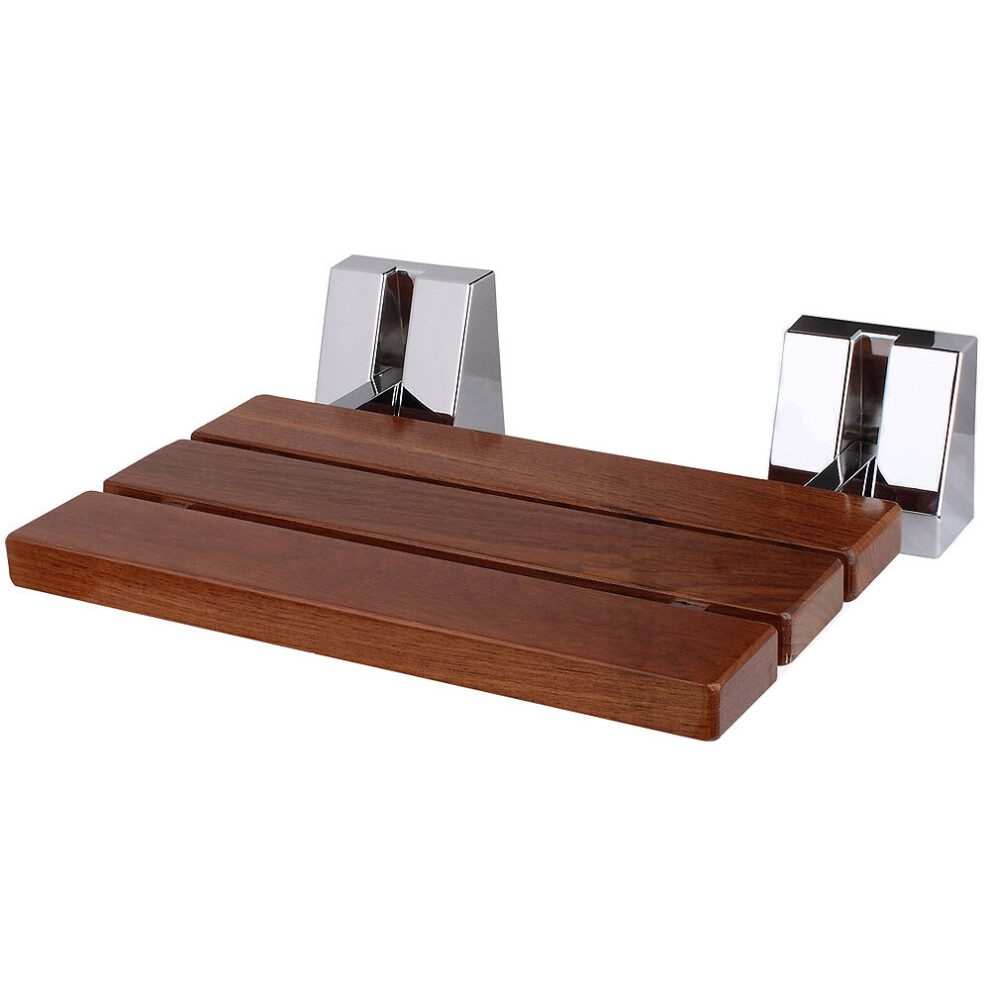 EcoSpa Bathroom Wall Mounted Solid Wood TEAK Folding Shower Seat