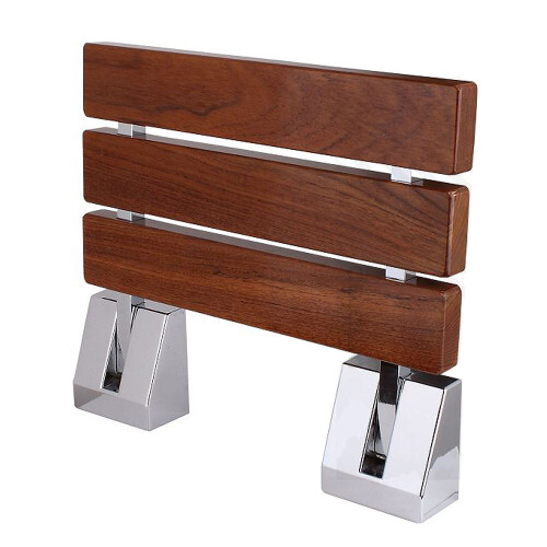EcoSpa Bathroom Wall Mounted Solid Wood TEAK Folding Shower Seat on OnBuy