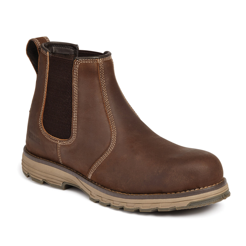 (9 Uk 43 Eu) Safety Dealer Chelsea Work Boots Brown Leather 5055338414338