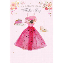 Mother's Day Card Gorgeous Mum Pretty Dress Embellished Magnifique Greeting Cards