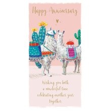 Llama Love Happy Anniversary Greeting Card The Wildlife Range Cards