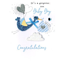 New Baby Boy Irresistible Greeting Card Embellished Cards