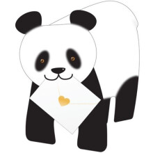 Panda 3D Special Delivery Animal Greeting Card Blank Own Message Cards