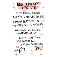 Best Friends Forever Inspired Words Keepsake Credit Card & Envelope