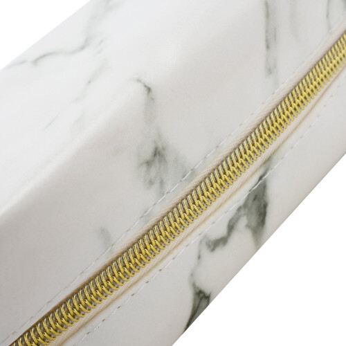 Golden Zipper Pencil Case Marble Patterns Pen Bags Makeup Storage Tool 2
