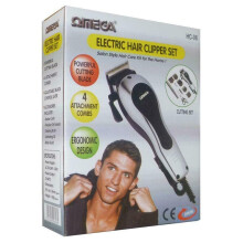 Hair Clipper Trimmer Ergonomic Design Powerful Hair Set Omega - Silver