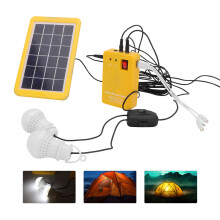 LED-Solarpanel-Notfallsystem-Kit zum Aufladen des Generators mit zwei Glühbirnen