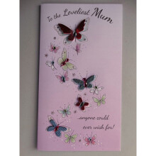 To the Loveliest Mum Handcrafted Sequined Mothers Day Card