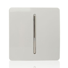 Trendi 1 Gang 3 Way Intermediate Artistic Modern Glossy 10 Amp Rocker Tactile Light Switch White
