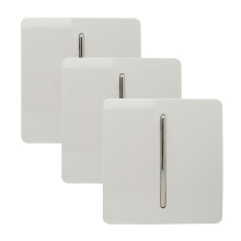 Trendi 1 Gang 2 Way 10 Amp Rocker Light Switch Glossy White (3 Pack)
