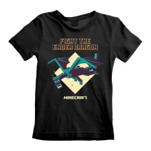 (Small) Children's Minecraft 'Fight The Ender Dragon' Black Crew Neck T-Shirt
