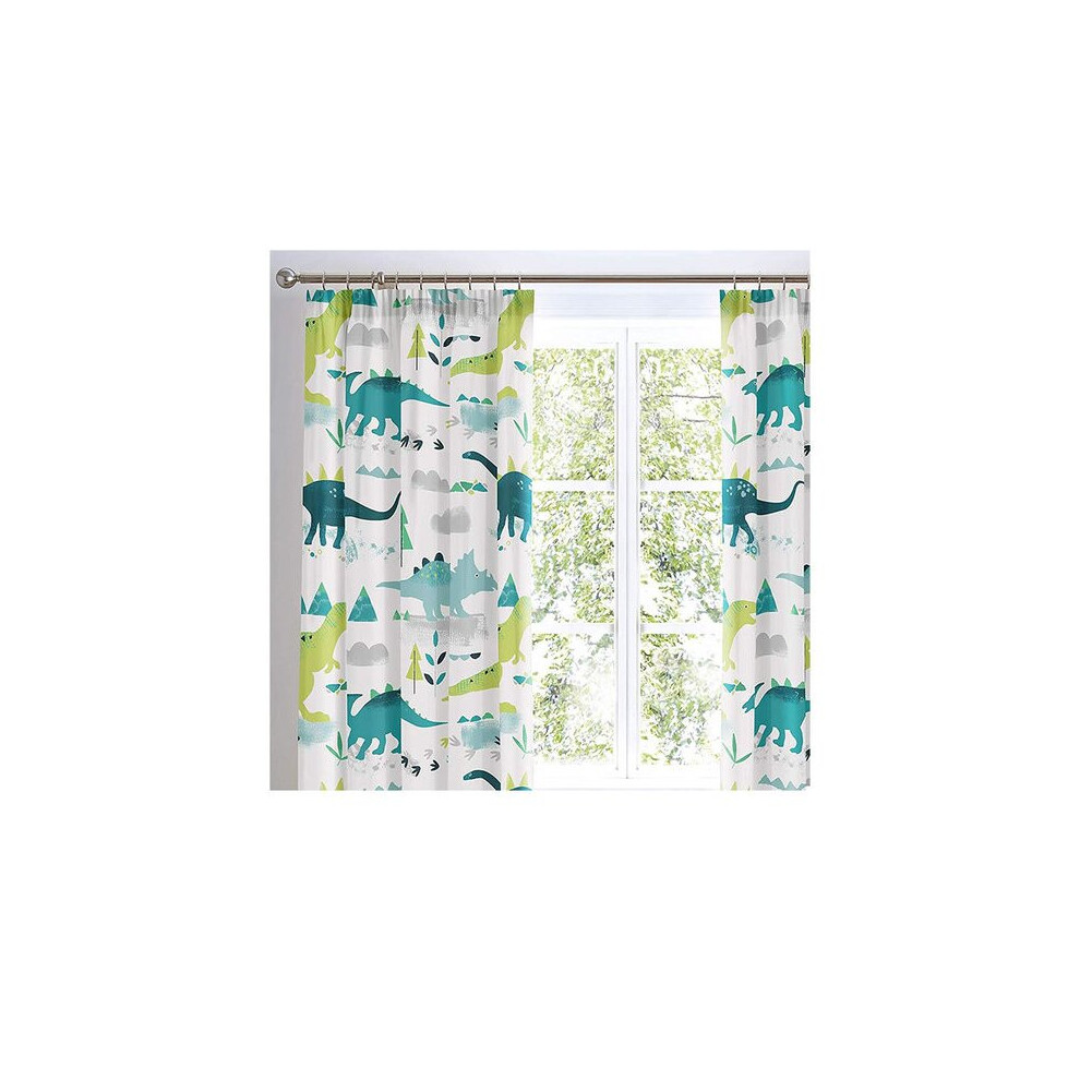 Kids Dino Glow In The Lined Pencil Pleat Curtains, Multi, 66 X 72 Inch Dark Bedlam