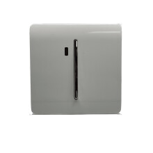 Trendi Modern Glossy 45A Double Pole Tactile Light Switch with Neon Insert White - ART-WHS2WH
