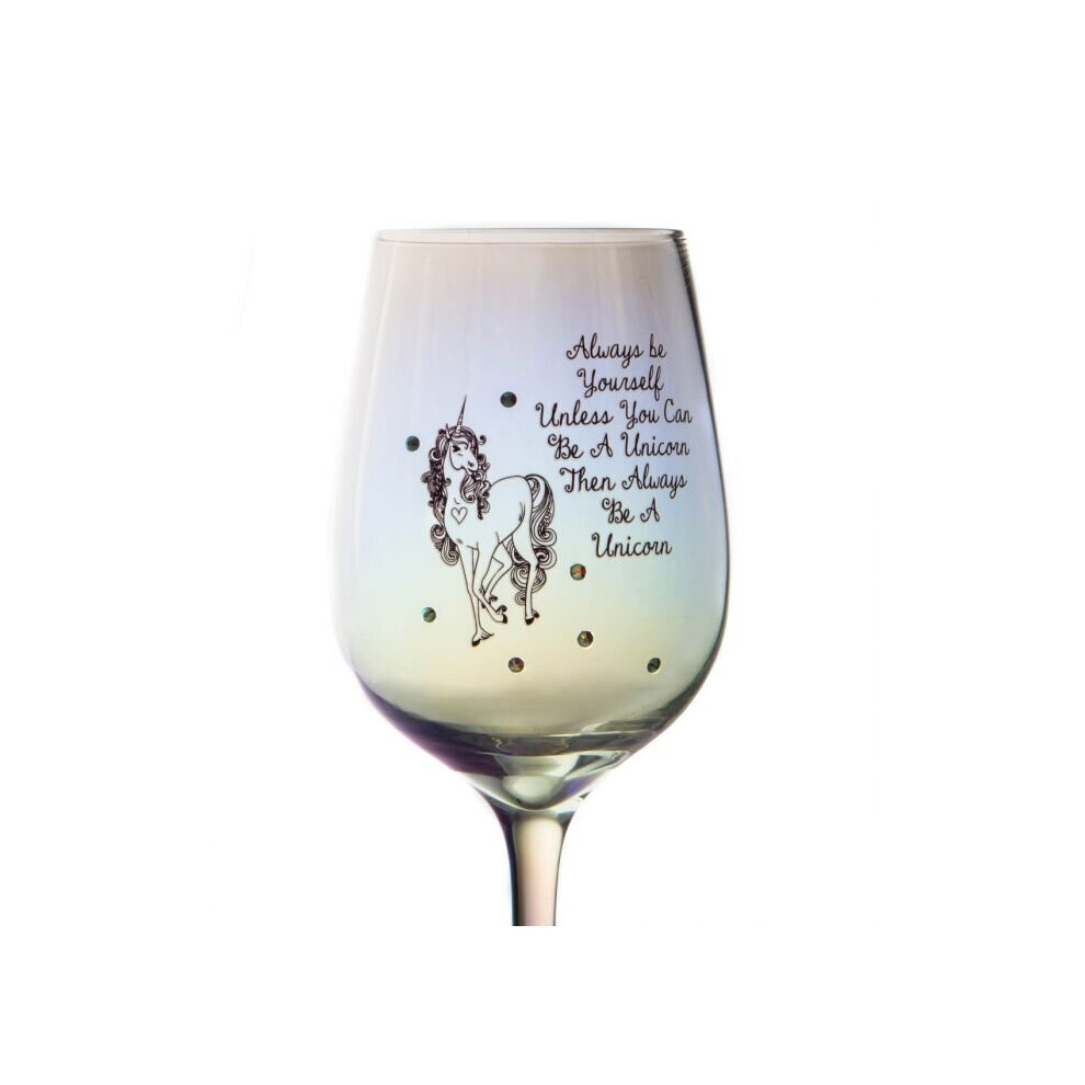 LUSTRE WINE GLASS - BE A UNICORN 