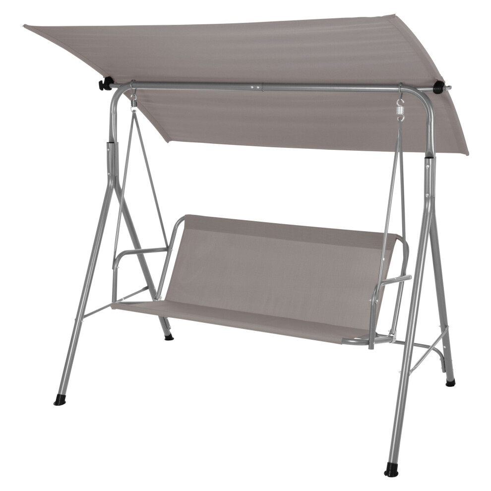 (Light Grey) Outdoor Garden Furniture Swing bench With Sun Roof