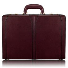 Mcklein USA 80486 4.5 in. Turner Leather Expandable Attach Briefcase, Burgundy - V Series