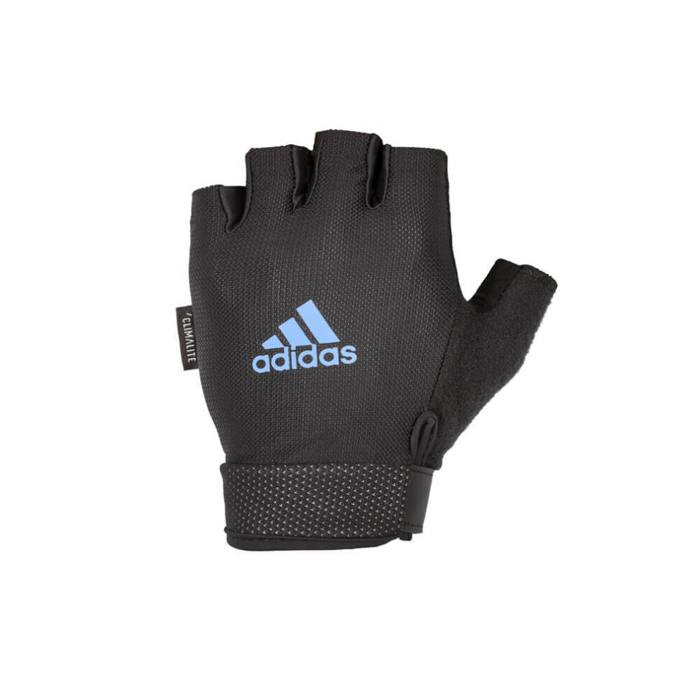 Adidas (, M) Adjustable Essential Gloves Weight Lifting Fitness Training Gym Workout Blue