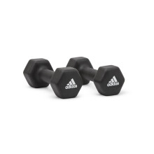 (2 x 5kg) Adidas Hex Dumbbells Neoprene Coated Cast Iron Hand Weights Gym 1-5kg Pairs