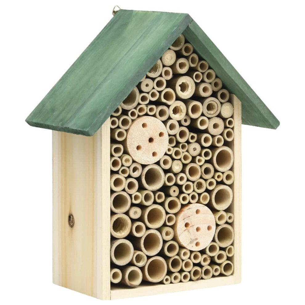 vidaXL 2x Solid Firwood Insect Hotels Wooden Garden Wildlife Nesting House