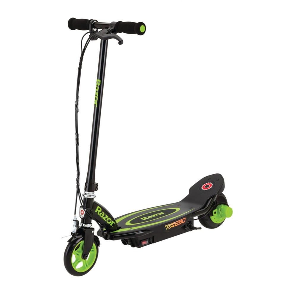 Razor Power Core E90 Electric Scooter - 12V, 80-Min Ride Time, 10 Mph, No-Chain Hub Motor Green