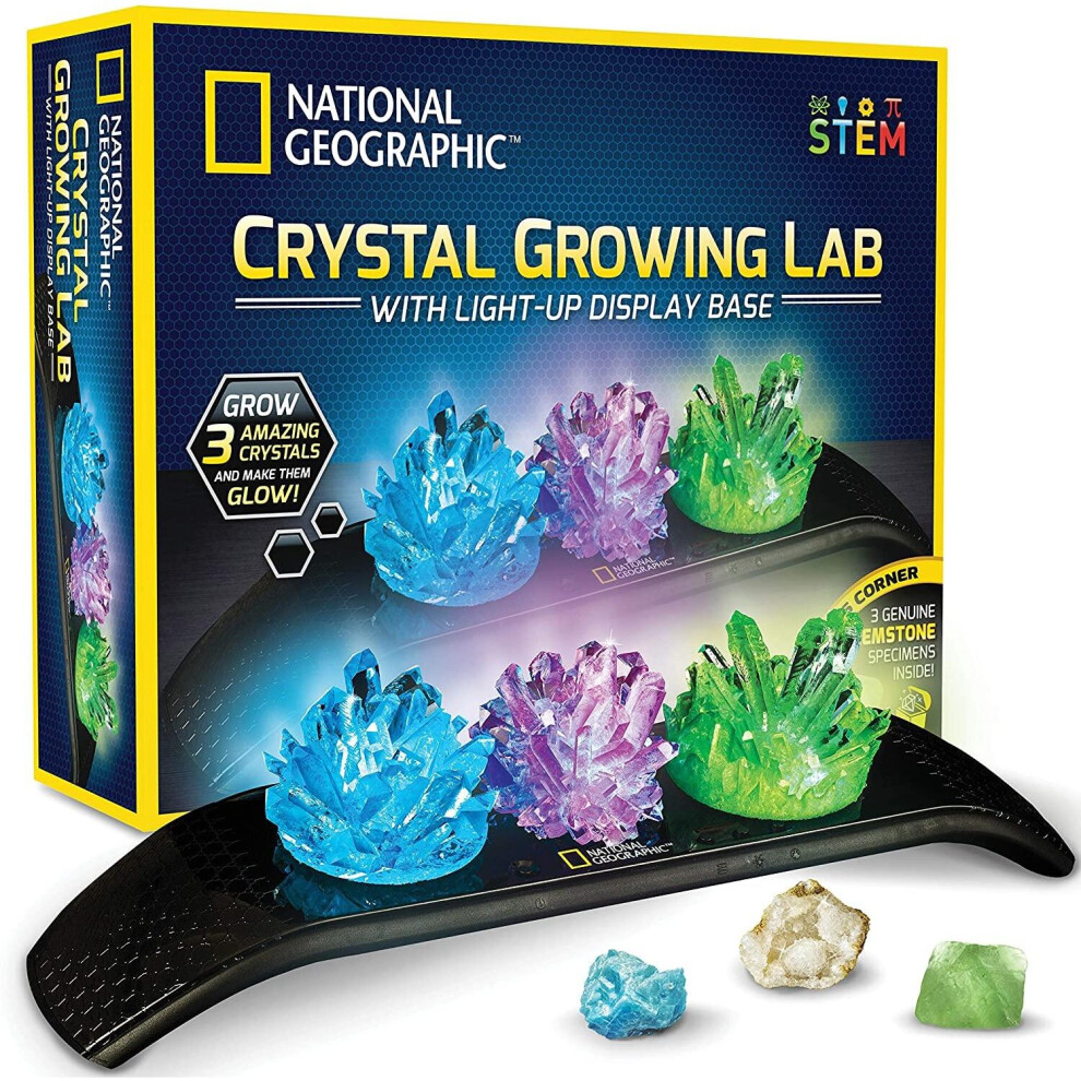 National Geographic Stem Crystal Growing Kit With Light Up Stand