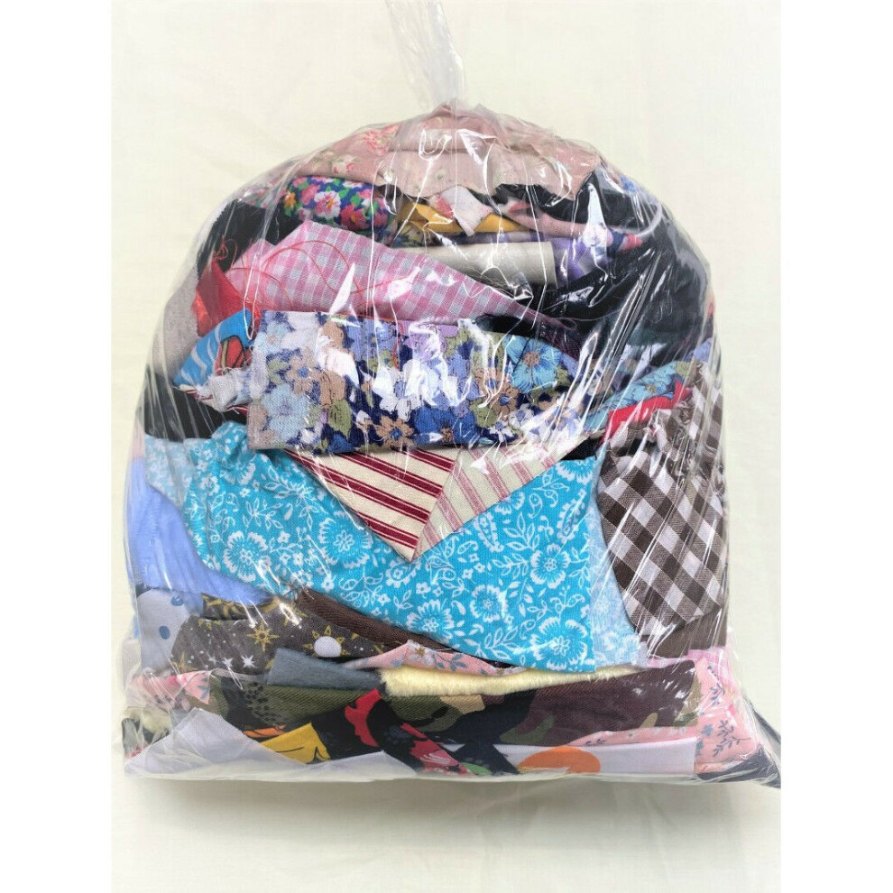 Mixed Fabric Scrap Bags Sewing Craft Remnant Scrap Material 1KG