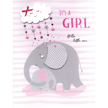 It's A Girl Hello Little One Gigantic Greeting Card Embellished A4 Sized Cards