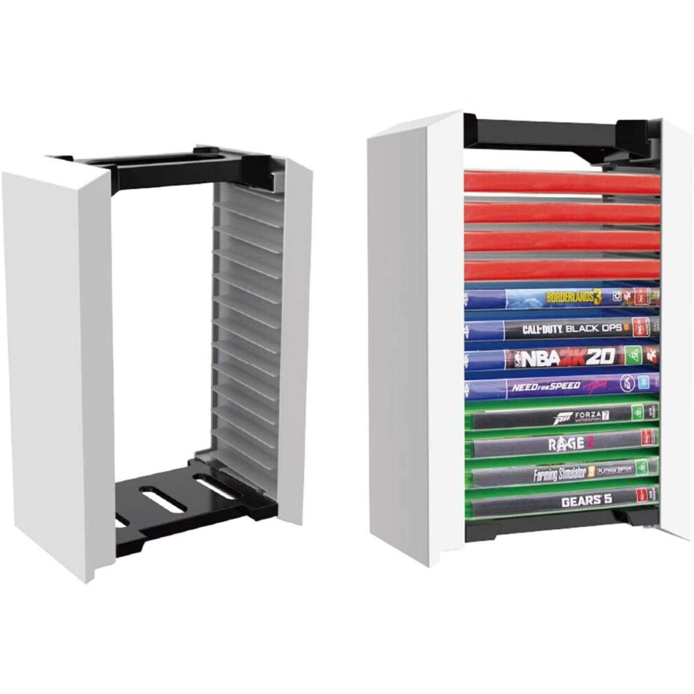 Storage tower stand shelf holder rack for PS5 game card box, universal video games and blu-ray storage unit for ps4/ps3/Xbox one/Nintendo Switch