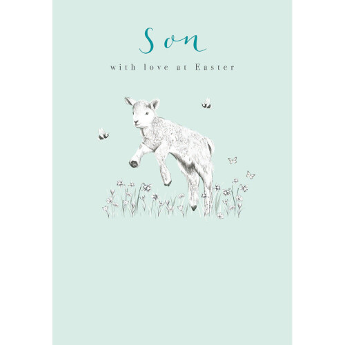 Woodmansterne Son With Love Spring Lamb Easter Greeting Card Lovely Greetings Cards