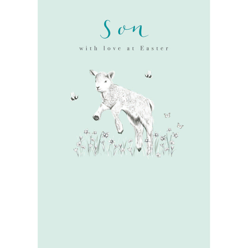 Woodmansterne Son With Love Spring Lamb Easter Greeting Card Lovely Greetings Cards