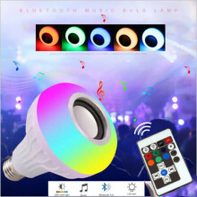 RGB E27 12W Wireless Bluetooth LED Speaker Light Bulb Music Playing Lamp+ Remote