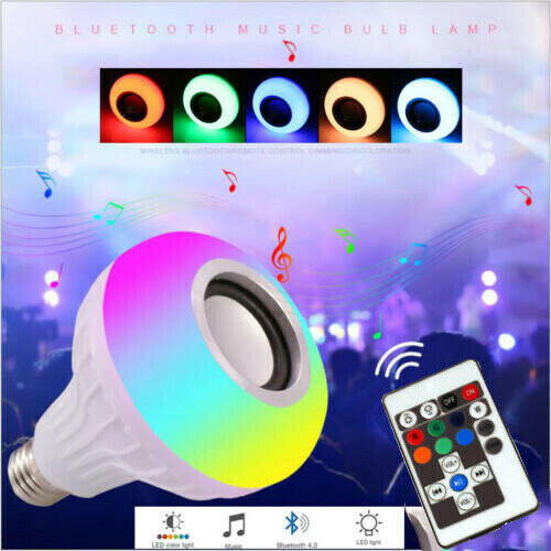 Ranpo RGB E27 12W Wireless Bluetooth LED Speaker Light Bulb Music Playing Lamp+ Remote
