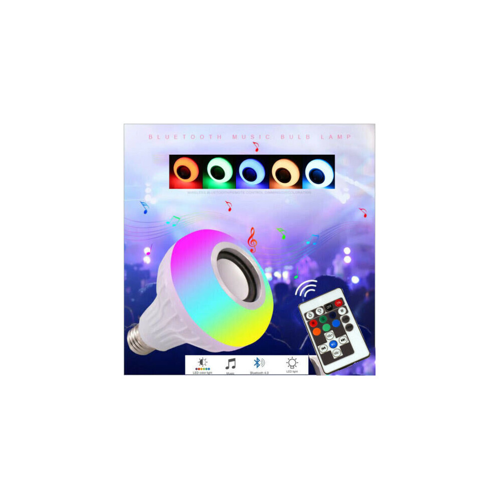 RGB E27 12W Wireless Bluetooth LED Speaker Light Bulb Music Playing Lamp+ Remote-image-OPC-P6X9ZP5-NEW