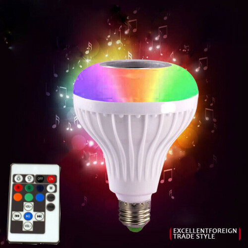 Ranpo RGB E27 12W Wireless Bluetooth LED Speaker Light Bulb Music Playing Lamp+ Remote 2