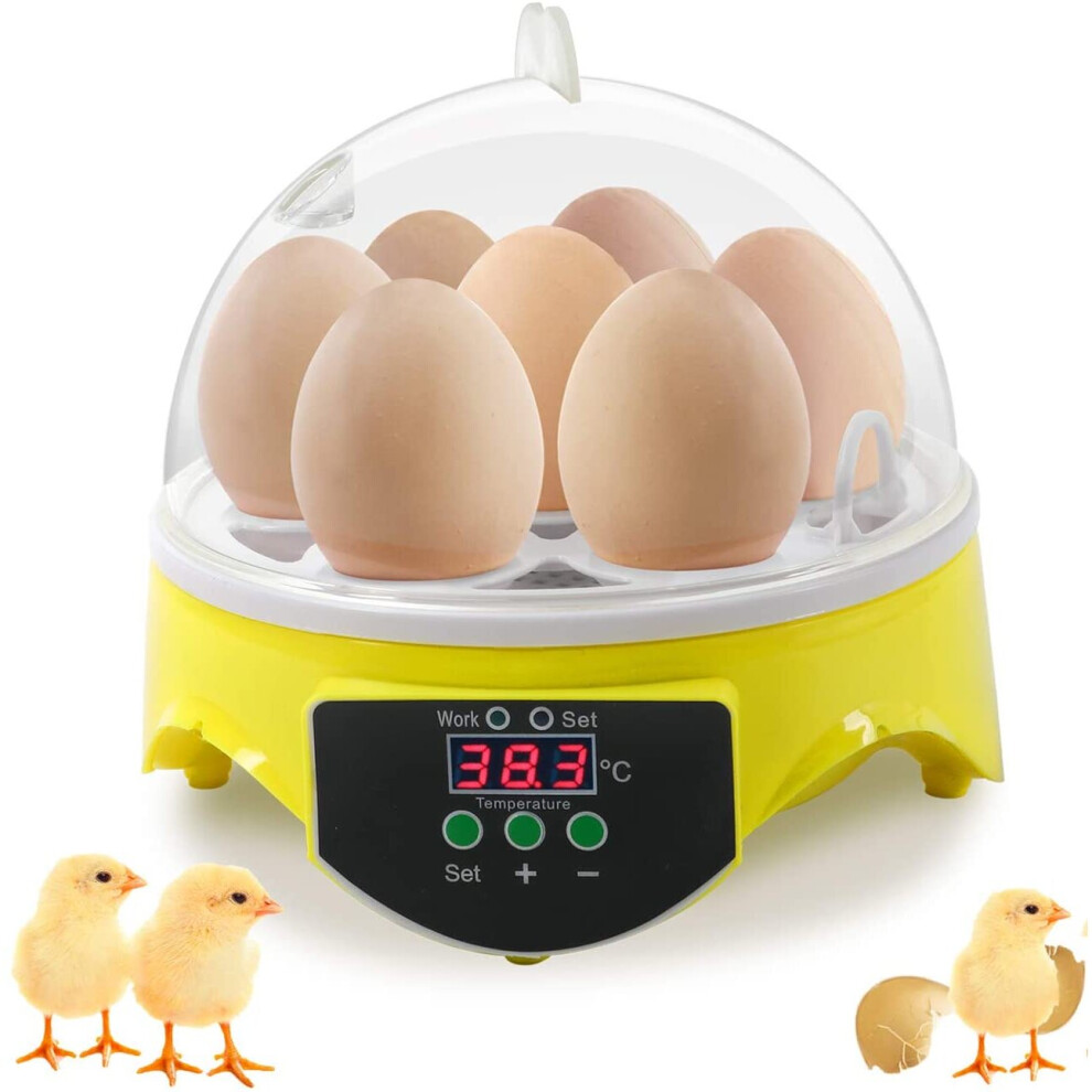 Mini 7 Egg Incubator Digital Chicken Hatcher w/ Automatic Temperature Control