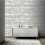 Arthouse 3D Effect White Silver Metallic Brick Wallpaper Stone Slate Industrial Arthouse 2