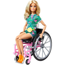 Barbie GRB93 Fashionista: Wheelchair Doll with Ramp, 22 Joints, Diverse Body Types