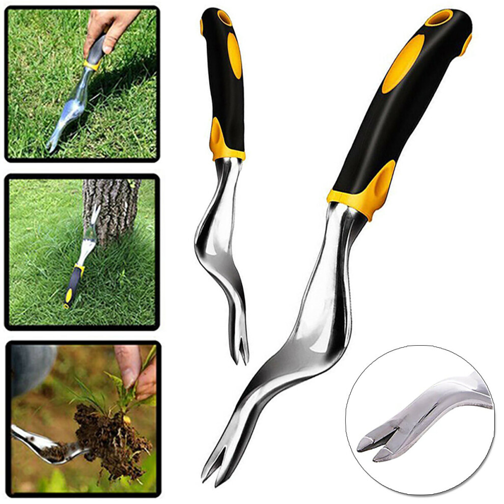 Stainless Steel Manual Hand Weeder Weeding Weeds Remover Puller Tool Fork Garden