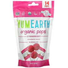 YumEarth, Organic Strawberry Pops, Strawberry Smash, 14 Pops, 87g