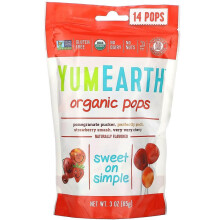 YumEarth, Bio-Lutscher, gemischte Sorten, 14 einzeln verpackte Lutscher, 3,1 Unzen (87 g)