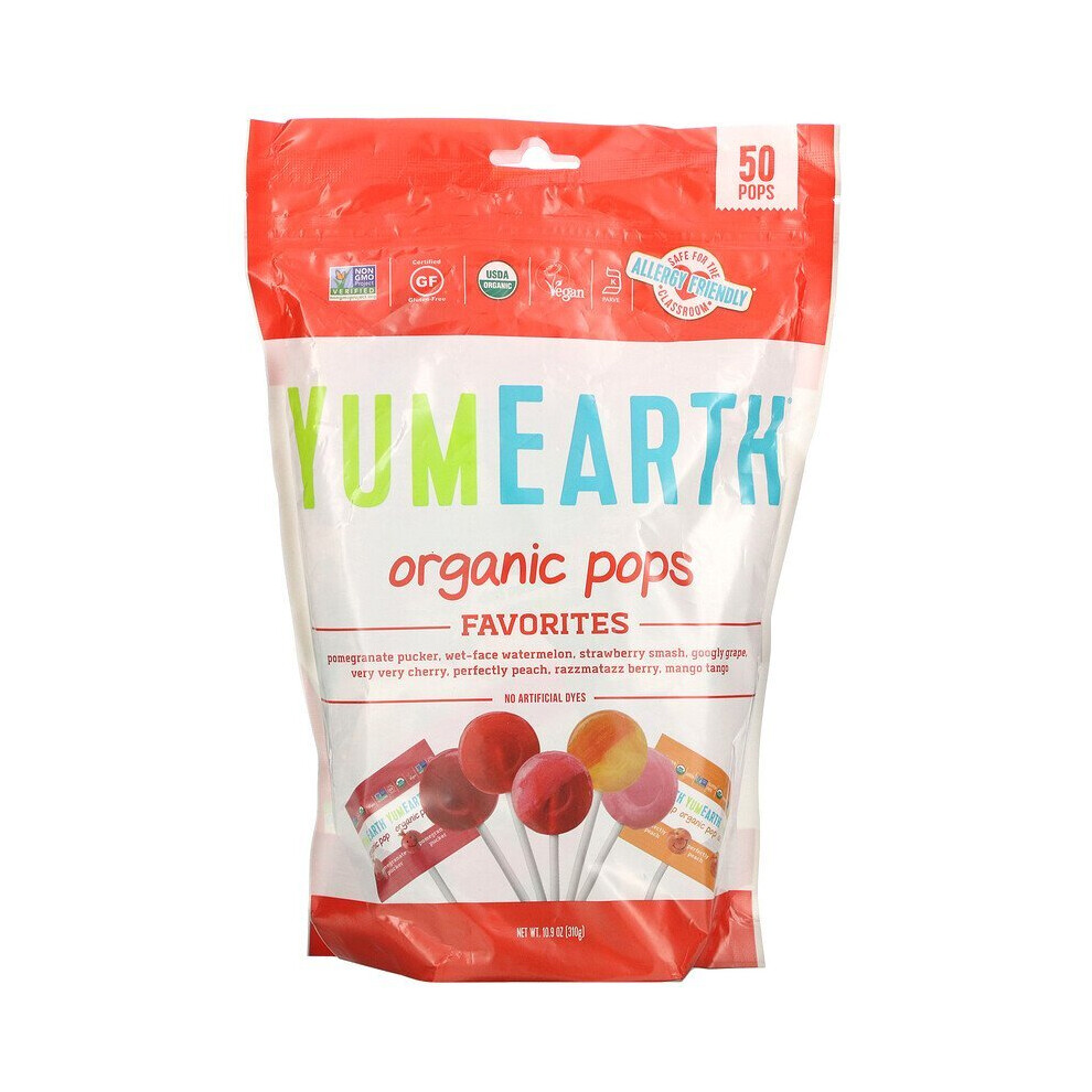 YumEarth, 50 Organic Pops, Favorite, 310g