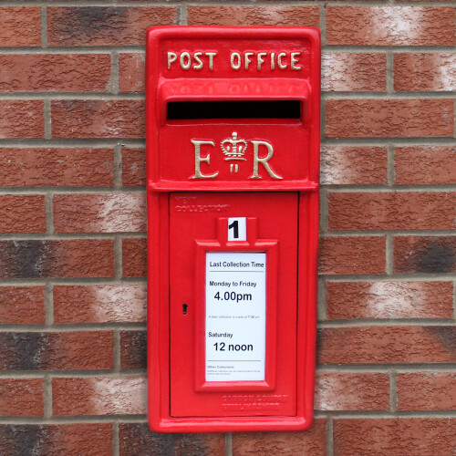 Royal Mail Post Box Cast Iron Pillar ER Office Letter Mail Wall Mount Postal 2