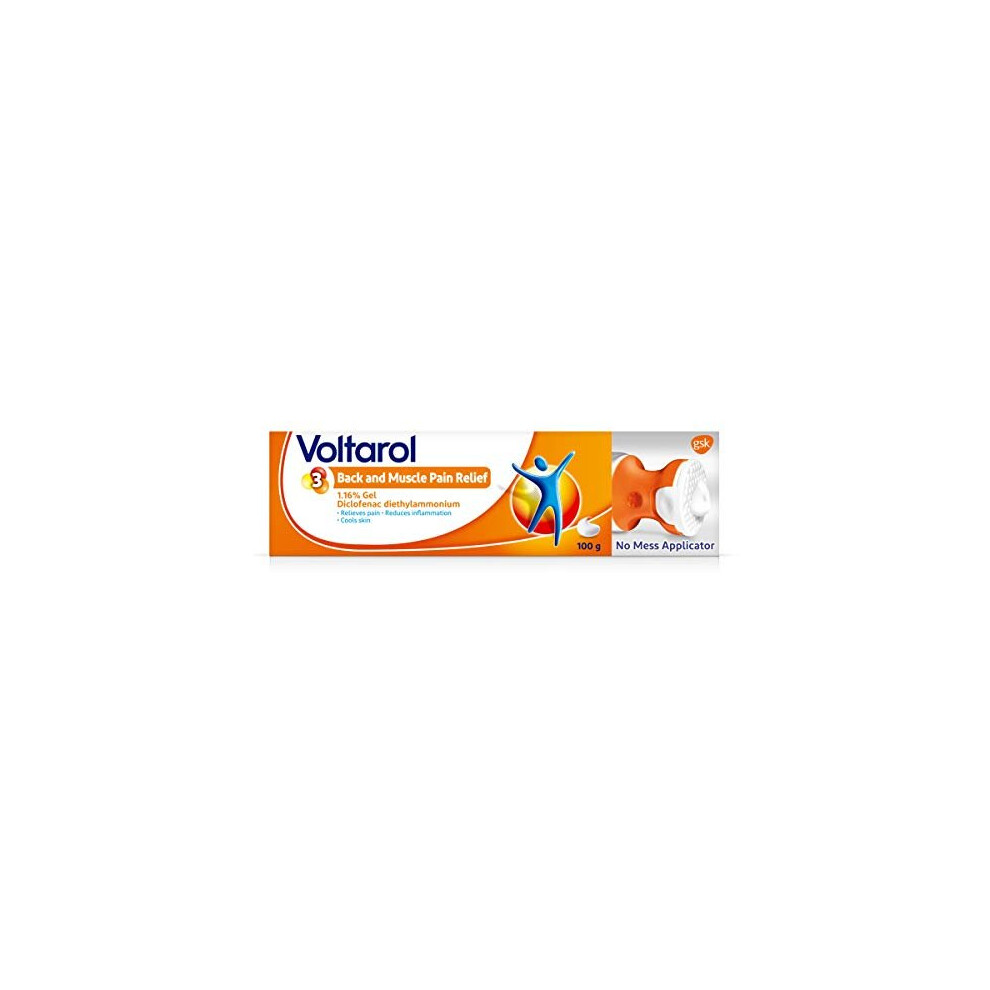 Voltarol Back & Muscle Pain Relief Gel 1.16% With No Mess Applicator, 100 G