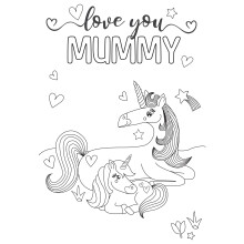 Unicorn Mummy Colour-Me-In Mother's Day Greeting Card With Stickers