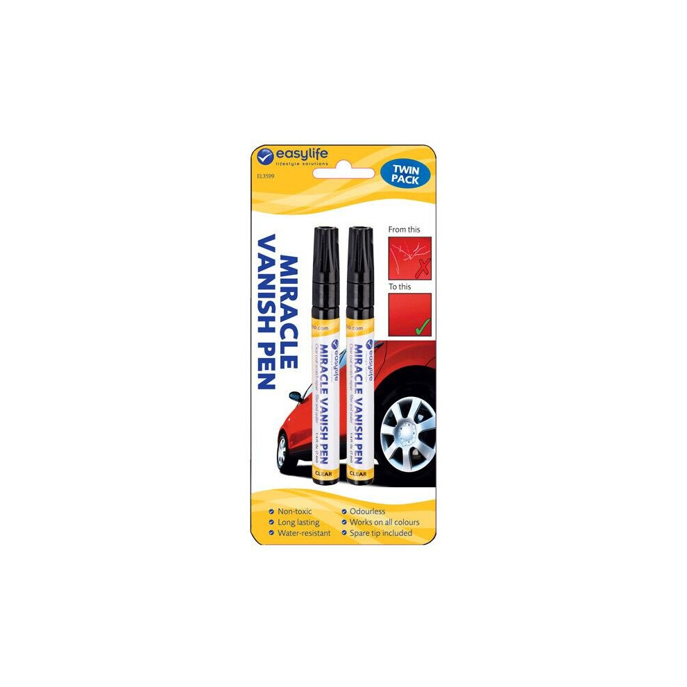 Car Scratch Repair Pen – Miracle Vanish, 3-Step Scratch Filler & Seal, Pack of 2 by Easylife Group