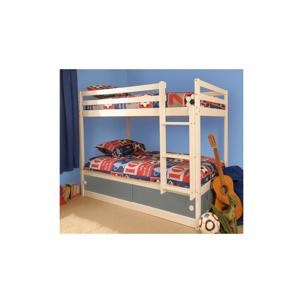 (Grey) Hamlet Wooden Slide Storage Bunk with Lucy Mattresses