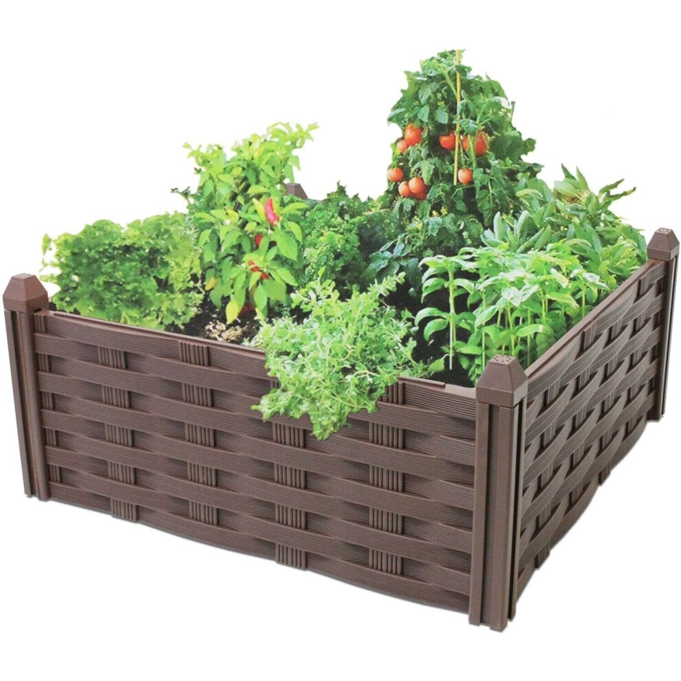 Raised Rattan Flower Bed Garden Bed Raised Vegetable Patch Large Planter